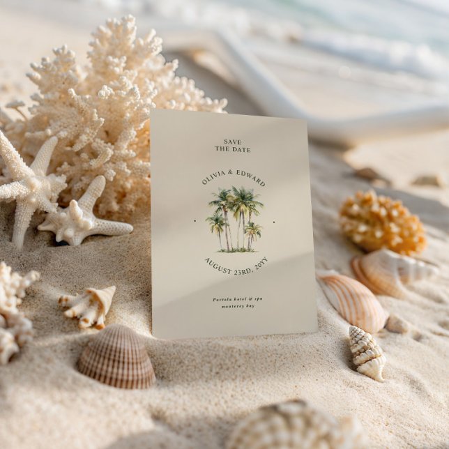 Save The Date Destination de mariage élégante sur le thème des p (Créateur téléchargé)
