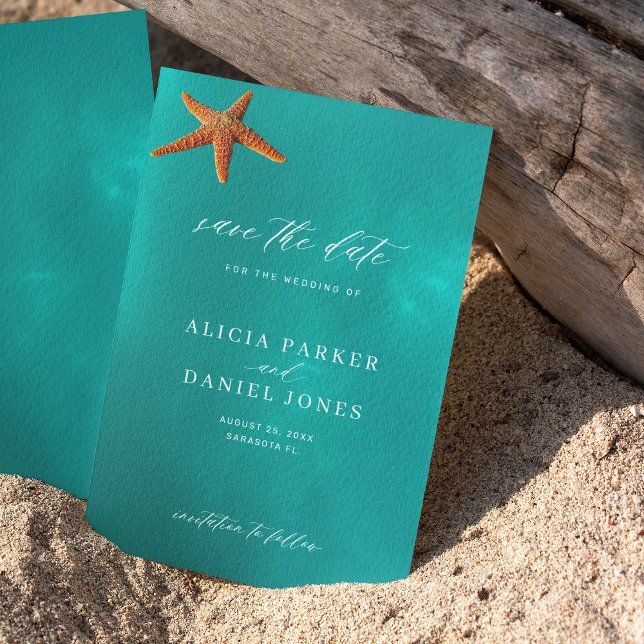 Save The Date Destination de plage d'été simple mariage (Créateur téléchargé)