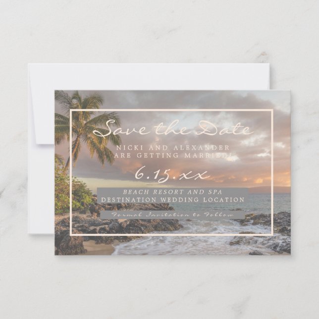 Save The Date Destination de plage Enregistrez notre date de mar (Devant)