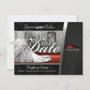 Save The Date Destination du Mariage de Cravate noire Enregistre