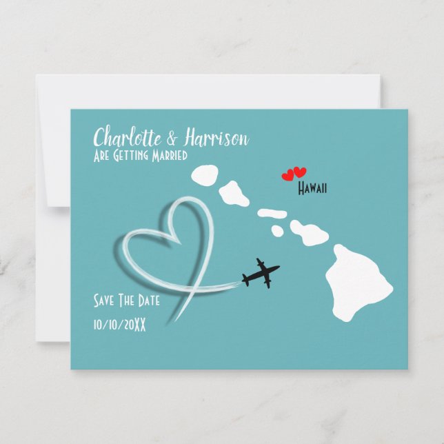 Save The Date Destination Mariage Hawaï Enregistrer La Date (Devant)