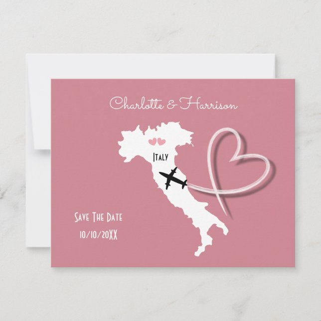 Save The Date Destination Mariage Italie Sauvegarder La Date (Devant)