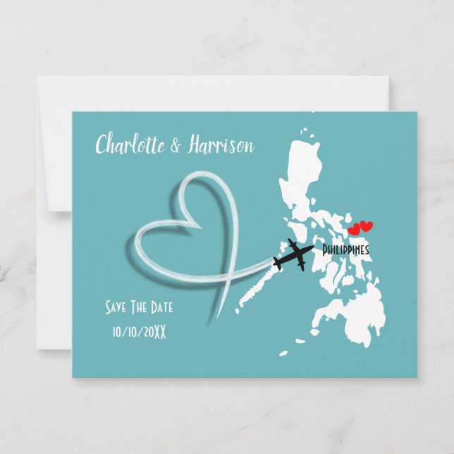 Save The Date Destination Mariage Philippines Enregistrez la Dat (Devant)