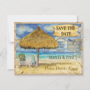 Save The Date Destination Paradis, Plage Tropicale Enregistrez l