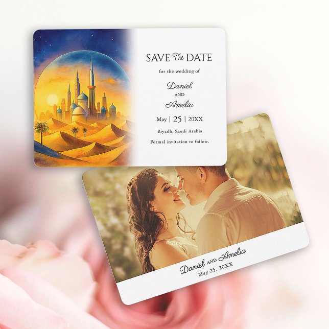 Save The Date Destination personnalisée Riyad Arabie Saoudite (Custom Riyadh  Destination Save The Date)