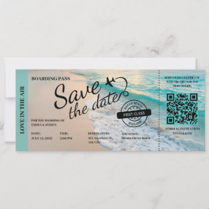 Save The Date Destination Plage Cœur Enregistrer la Date Mariage