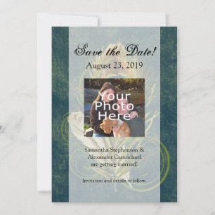 Save The Date Détail Artistique Paon Mariage 5x7 Date à retenir