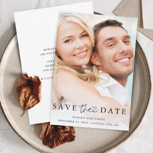 Save The Date Détails de photo minimalistes modernes de mariage