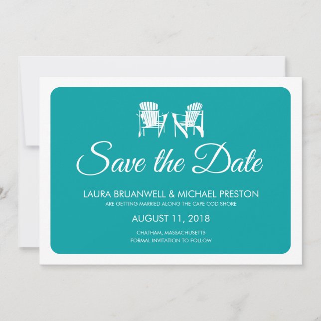 Save The Date Deux Chaises Adirondack Sauvegardent la Date (Devant)