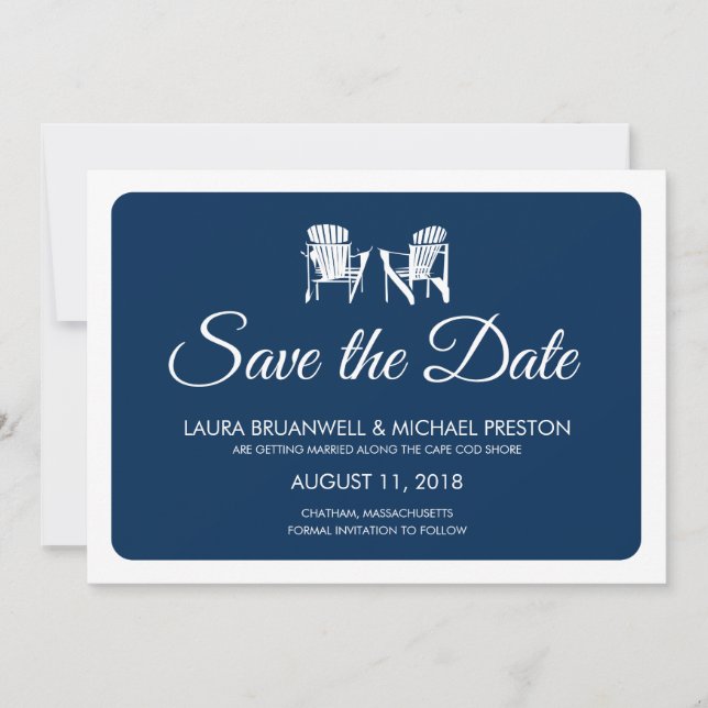Save The Date Deux Chaises Adirondack Sauvegardent la Date (Devant)