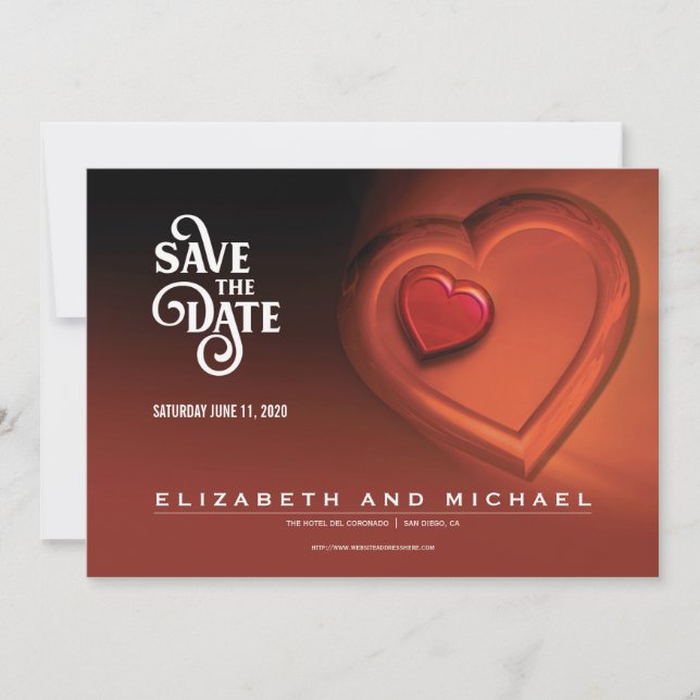 Save The Date Deux cœurs battant comme un seul (Version 4) (Devant)