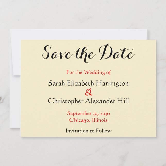 Save The Date Deux cœurs entrelacés mariage date à retenir (Devant)