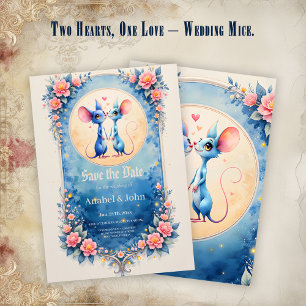 Save The Date Deux cœurs, un amour – Des souris au mariage.