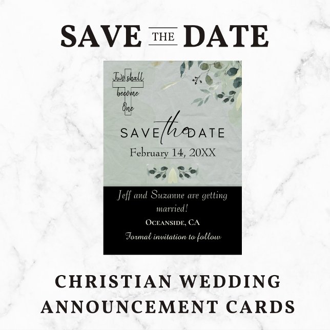 Save The Date Deux deviennent un Mariage chrétien floral (Créateur téléchargé)