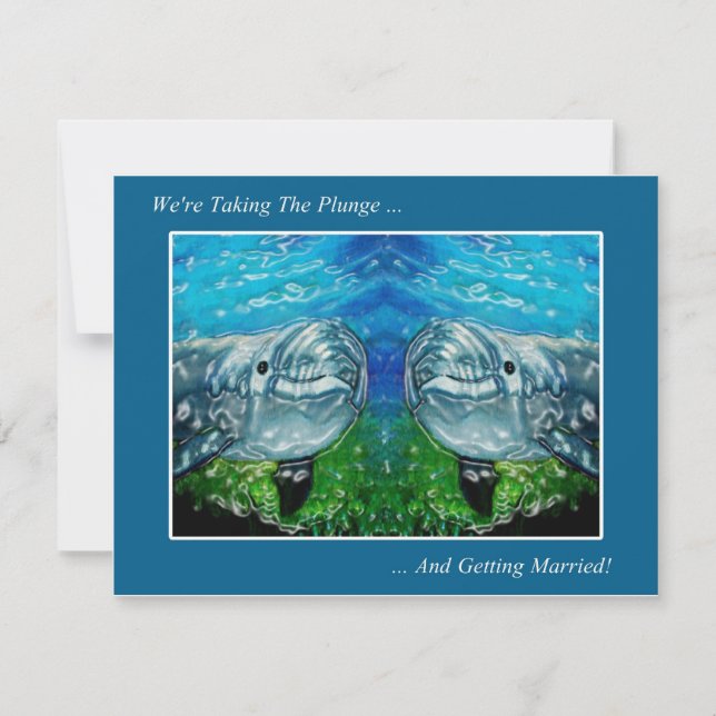 Save The Date Deux Dolpings : Nous prenons le Plunge : Mariage (Devant)