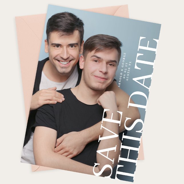 Save The Date Deux Mariages photo ENREGISTRER CETTE DATE (Créateur téléchargé)