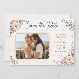 Save The Date Deux mariées valent mieux qu'une Photo Enregistrez