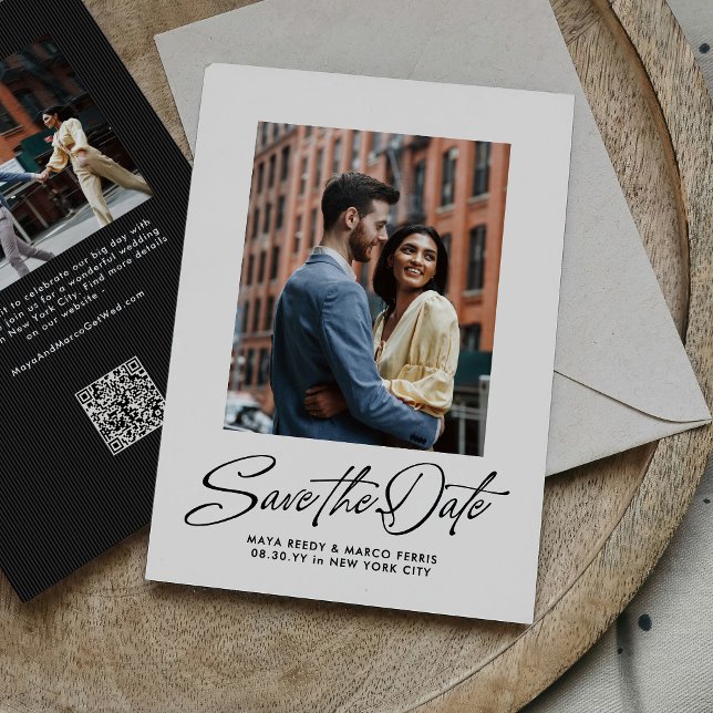 Save The Date Deux photos de style moderne et élégant (Créateur téléchargé)