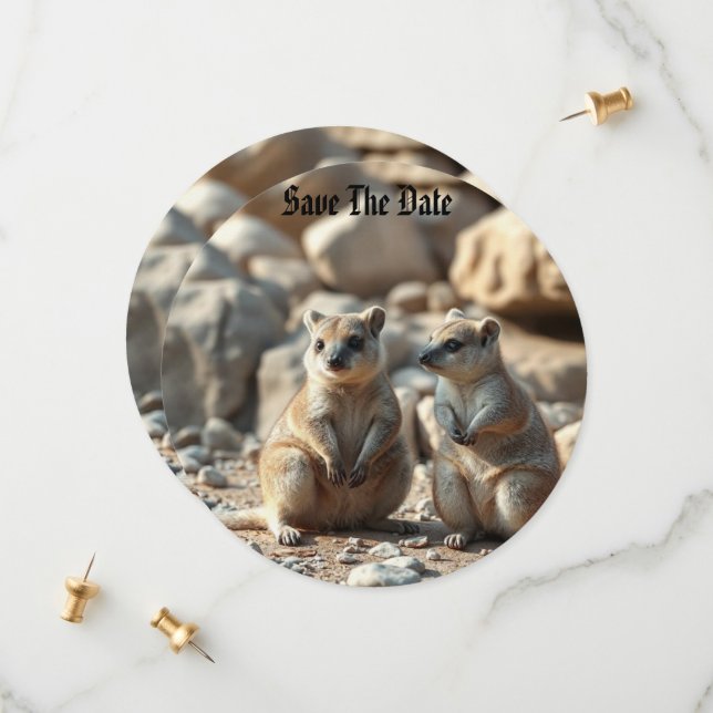 Save The Date Deux Quokkas d'Aussie Rottnest IsLand, (Devant/Arrière en situation)