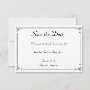 Save The Date Deux Tuxedos sur le mariage gay blanc Enregistrer 