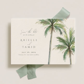 Save The Date Devonport Moderne Aquarelle Palm Enregistrer la da