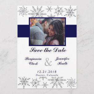 Save The Date Diamond Snowflakes Enregistrer la date