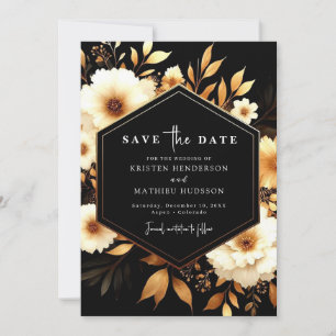 Save The Date Digital Chic Gold et Mariage noir