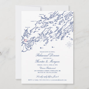 Save The Date Dîner de répétition du Maine de Portland Invitatio