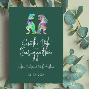 Save The Date Dinosaur Mariage Funny T-Rex mariée et mariée