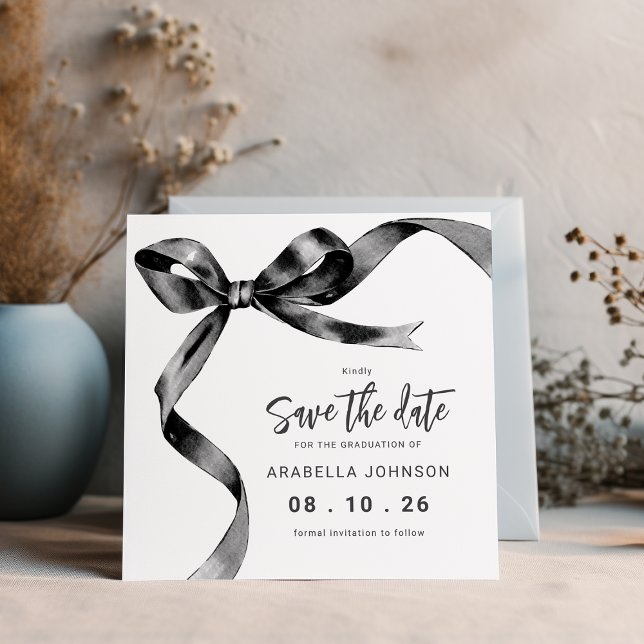 Save The Date Diplôme à ruban noir tendance (Créateur téléchargé)