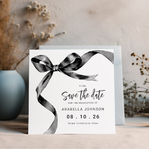 Save The Date Diplômé Ruban Noir Tendance