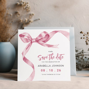 Save The Date Diplômée Ruban Rose Tendance