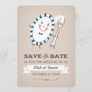 Save The Date Dish s'éteint avec Spoon Wedding Enregistrer la da