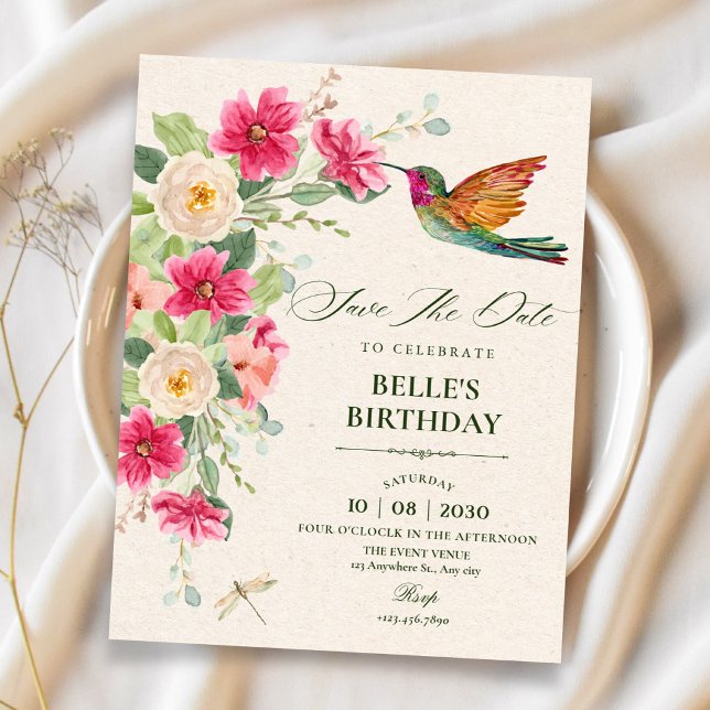 Save The Date Disposition floral élégant et doux (Créateur téléchargé)