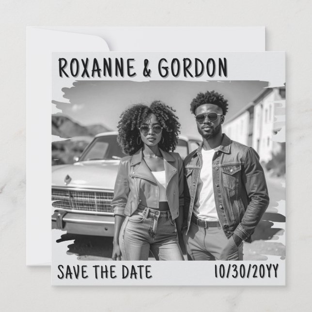 Save The Date Disque vinyle noir et blanc Musique Rétro (Devant)