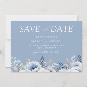Save The Date Divine Bleu magnifique Mariage Floral