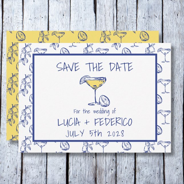 Save The Date Dolce Vita Limoncello boire un mariage Enregistrer (Créateur téléchargé)