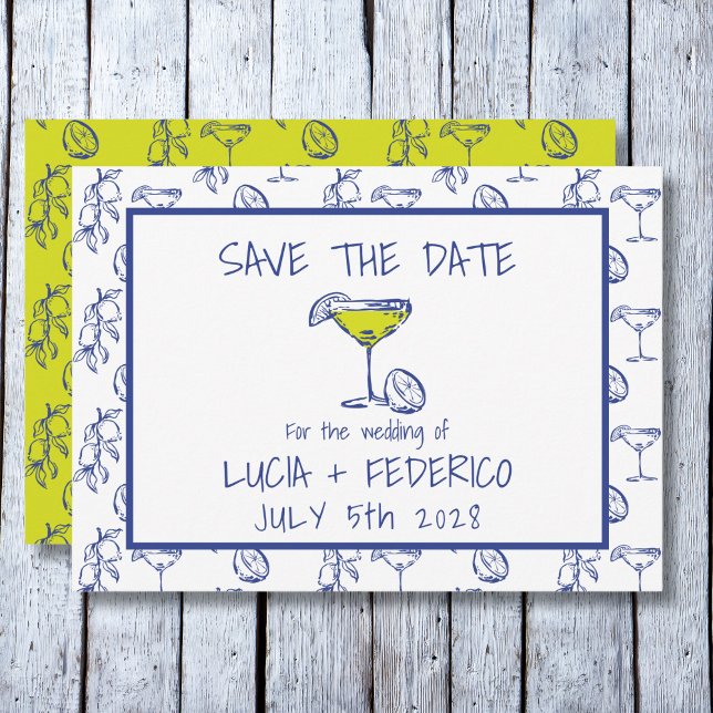 Save The Date Dolce Vita Limoncello boire un mariage Enregistrer (Créateur téléchargé)