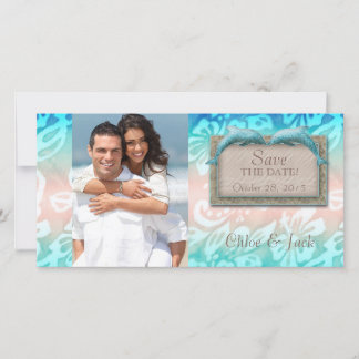 Save The Date Dolphin Beach Wedding Enregistrer la date Photocar