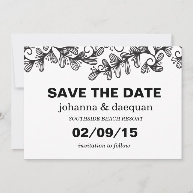 Save The Date Doodle Feuille (Devant)