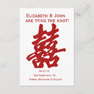 Save The Date Double Bonheur moderne Sauvez la date