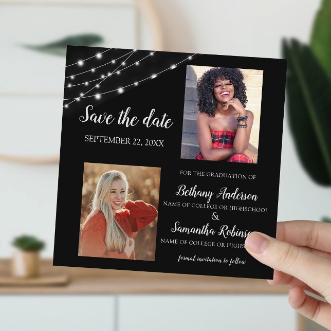 Save The Date Double Célébration 2 Photo Diplôme (Créateur téléchargé)