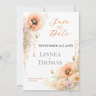 Save The Date Douce Édition Élégante Mariage Poppy Blush