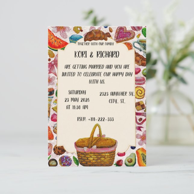 Save The Date Douce Pâtisserie Mignonne (Debout devant)