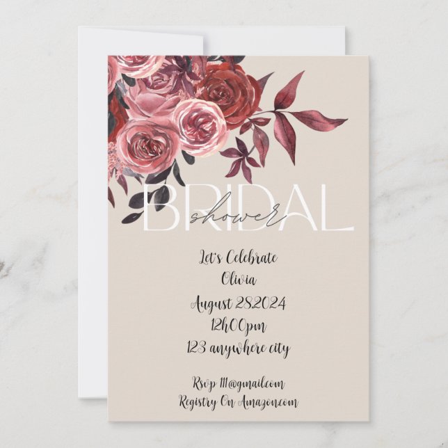 SAVE THE DATE DOUCE PLUIE DE FLEURS ROSE PÂLE POUR MARIAGE  (Devant)