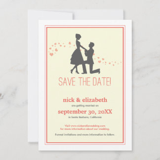 Save The Date Douce Proposition Silhouette Enregistrez la Date (