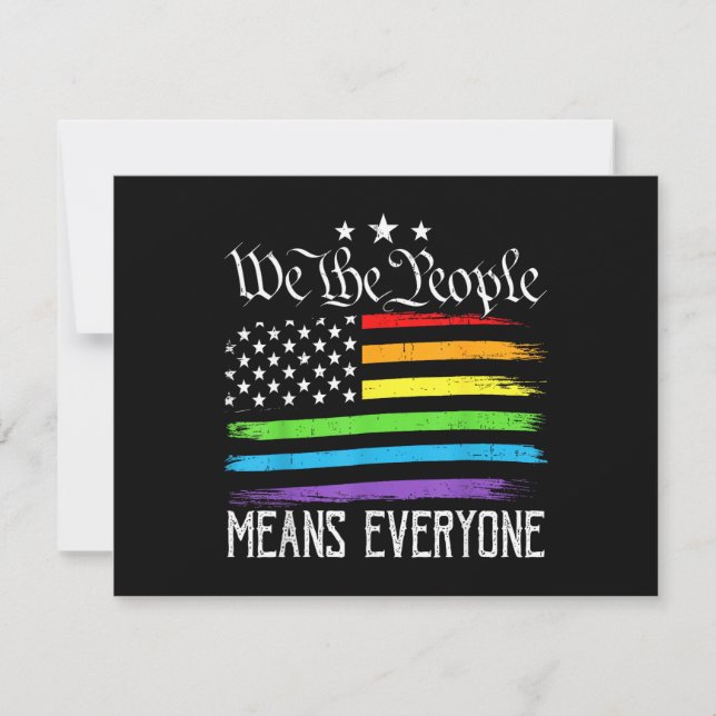 Save The Date Drapeau États-Unis Égalité LGBTQ Nous le Peuple Si (Devant)