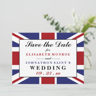 Save The Date Drapeau Union Jack Mariage Britannique Enregistrer