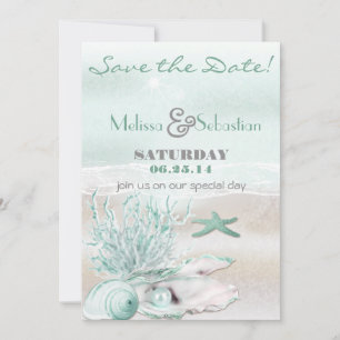 Save The Date Dream Shore Beach GreenWedding Sauvez la date