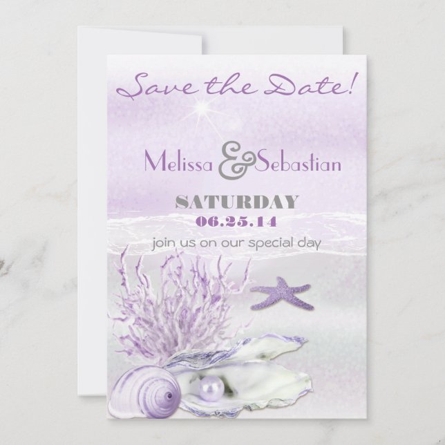 Save The Date Dream Shore Beach Orchid WeddingEnregistrer la dat (Devant)